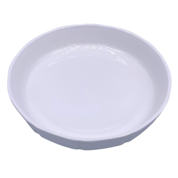 Large Round CAMEO Durable China 10-Inch Commercial Ribbed Baking Dish White - Picture 2 of 7